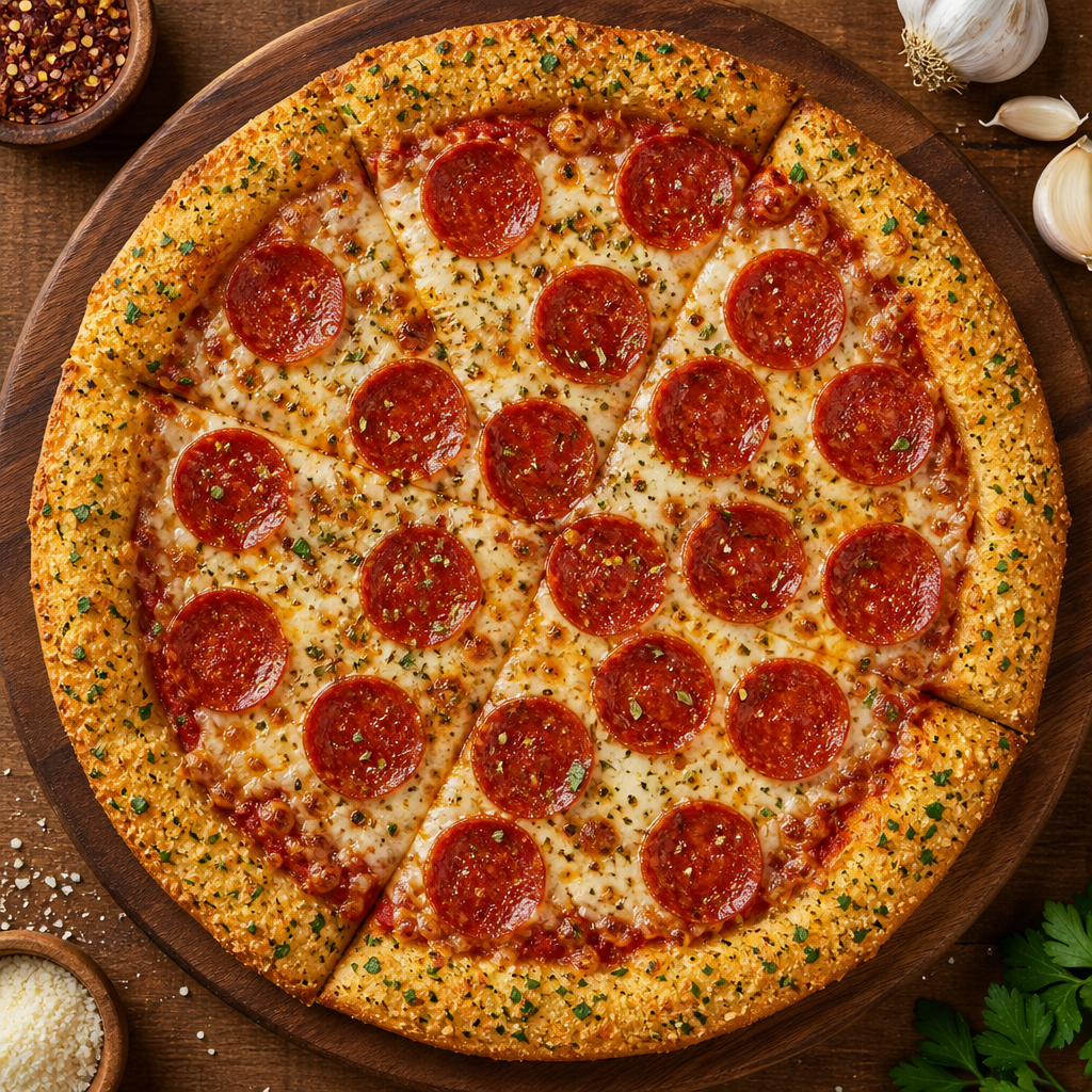 Garlic Bread Pepperoni Pizza