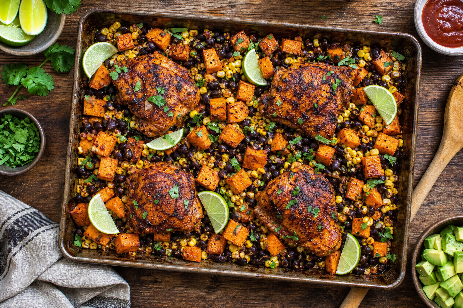 Chipotle Chicken and Sweet Potato Sheet Pan